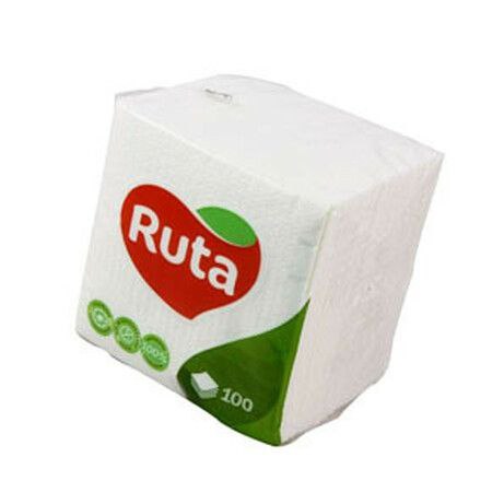 Серветки Ruta 24х24 1-шар білі 100л/уп